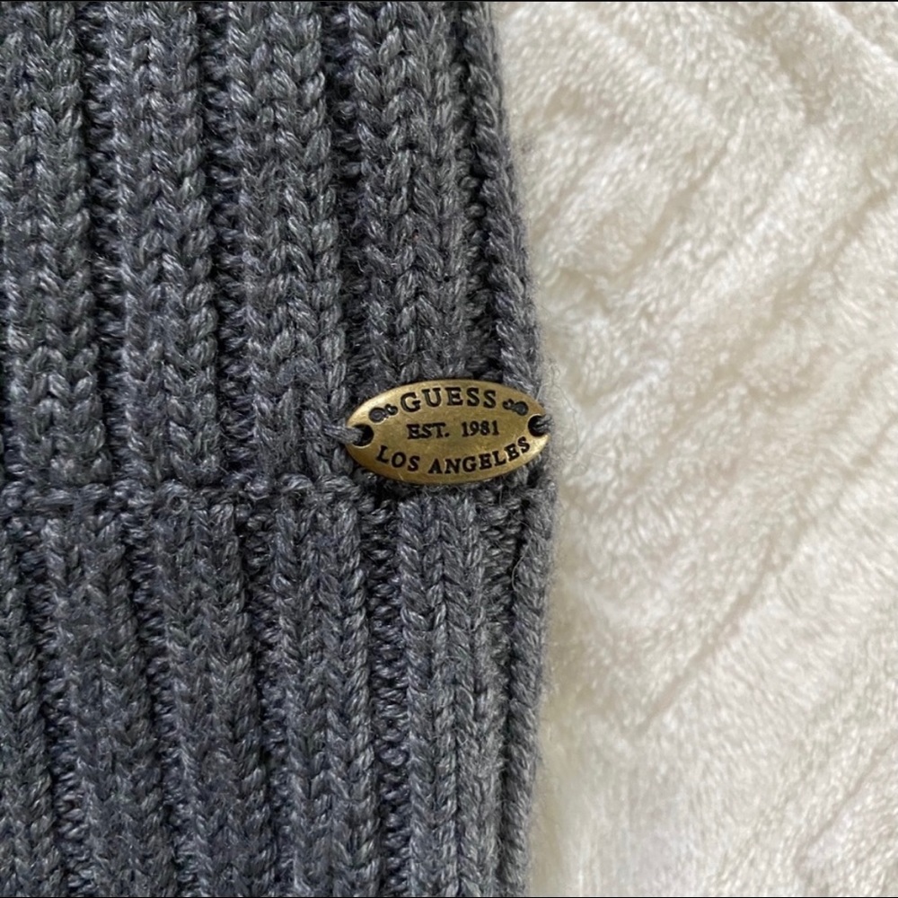 Guess Ribbed Knit Faux Fur Trim Sweater Vest - Picture 4 of 4